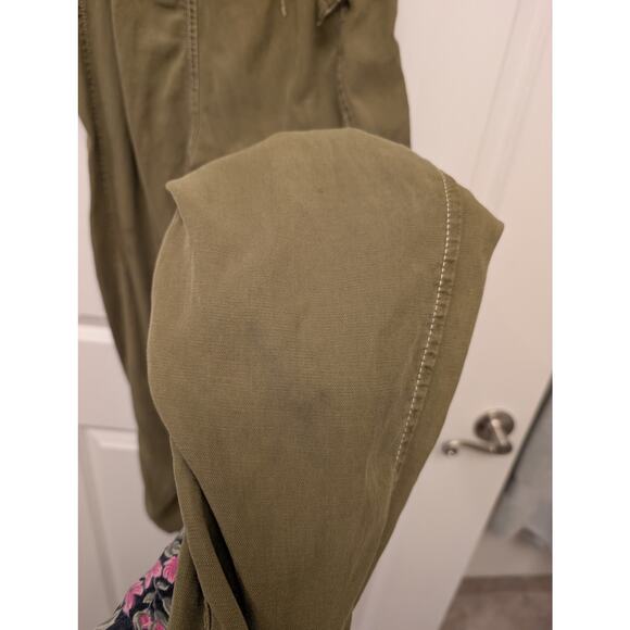 Anthropologie Jackson Utility Tapered Pant Olive Green Gorpcore Streetwear Linen - Picture 6 of 9